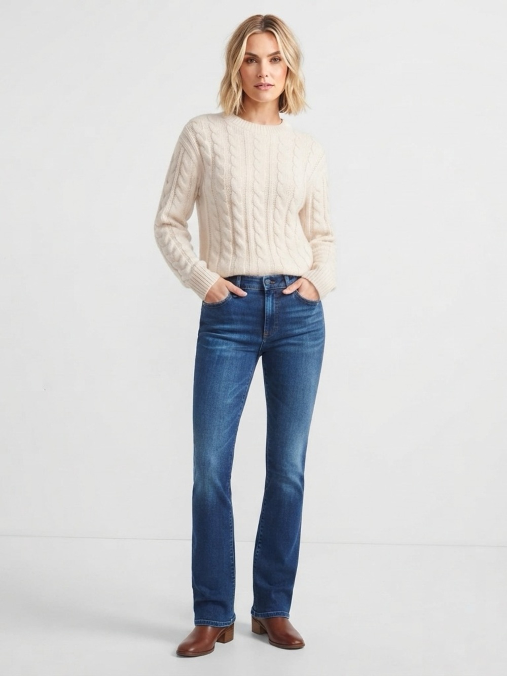 Kut From The Kloth Karen 12 Mid Rise Blue Denim Baby Bootcut Boho Flare Jeans